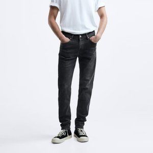 Zara Man Black Wash Slim Fit Demin Jeans Size 30